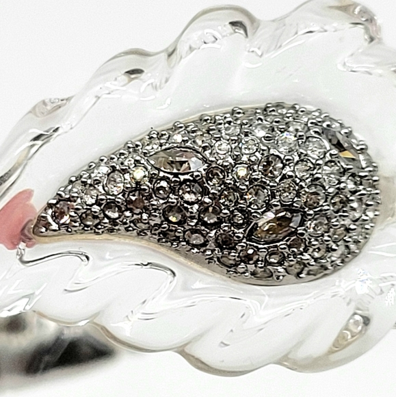 Alexis Bittar Diamond Swarovski Crystal Winter Paisley Lucite Rope Bracelet - Picture 11 of 17